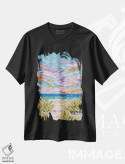 تیشرت مشکی طرح دار مسیر ساحلی ۹، آبستره اثر جوزف ویلانوا | immage.ir