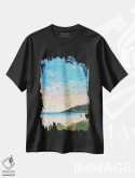 تیشرت مشکی طرح دار ساحل لورن ۴، آبستره اثر جوزف ویلانوا | فروشگاه ایماژ