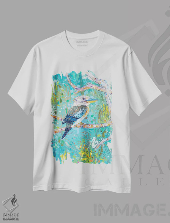 تیشرت سفید طرح دار کوکابورای بال آبی، دکور معاصر اثر جوزف ویلانوا | immage.ir
