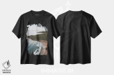تیشرت مشکی طرح دار نمای هوایی ساحل با حال و هوای خاص، مدیوم اثر جیمز وودیکا | immage.ir