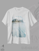 تیشرت سفید طرح دار ساحل جزیره بهشت، مدیوم اثر جیمز وودیکا | immage.ir