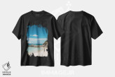 تیشرت مشکی طرح دار خلیج ساحلی بهشتی، مدیوم اثر جیمز وودیکا | immage.ir