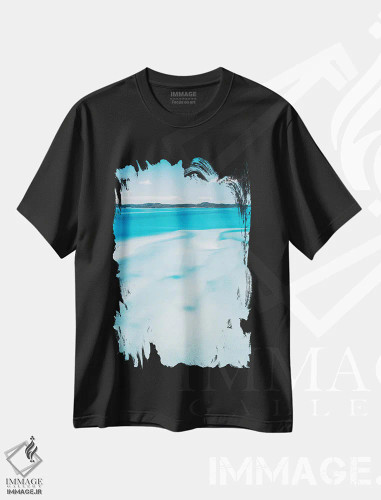 تیشرت مشکی طرح دار چرخش های شنی هیل اینلت در جزایر ویتساندی، مدیوم اثر جیمز وودیکا | فروشگاه ایماژ