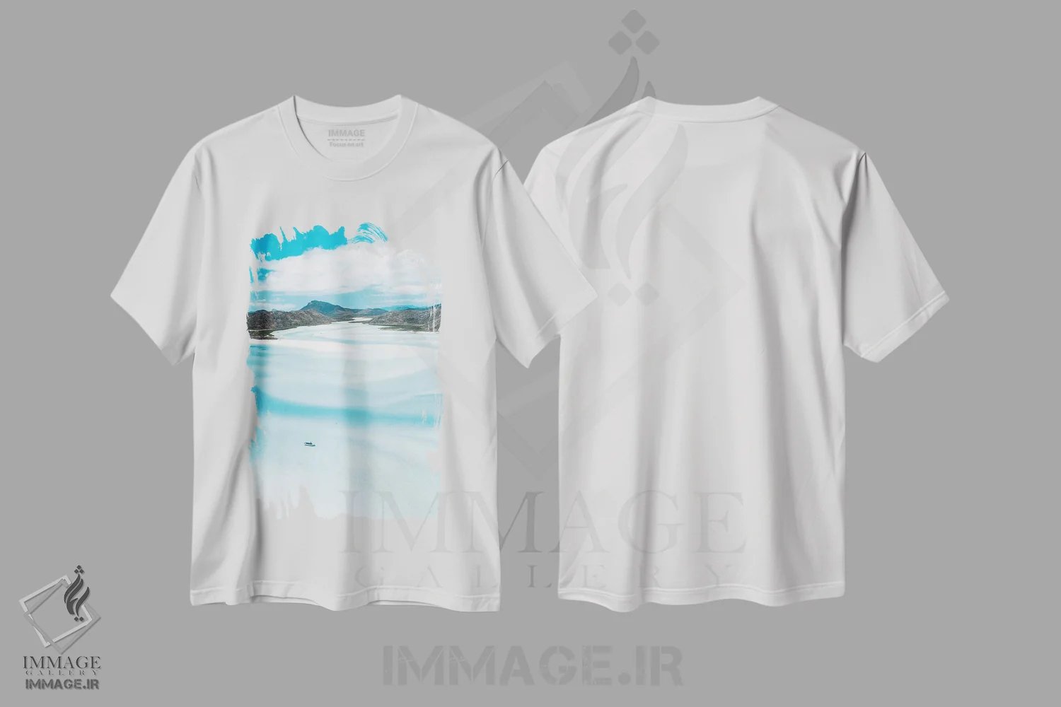 تیشرت سفید طرح دار چرخش های شنی هیل اینلت با قایق، مدیوم اثر جیمز وودیکا | فروشگاه ایماژ