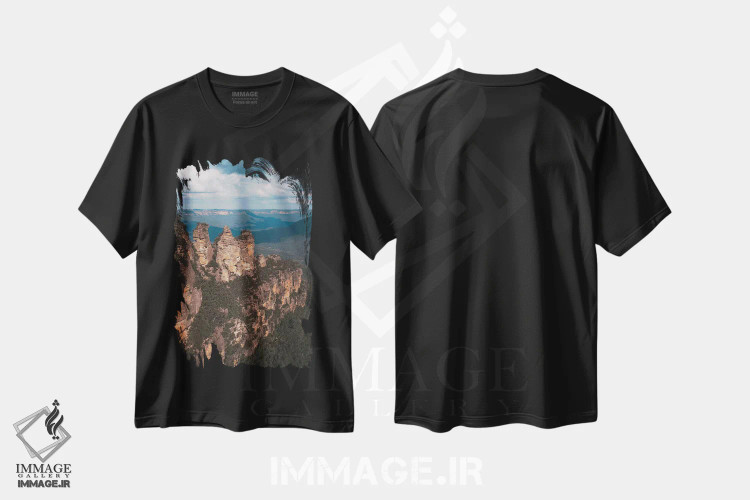 تیشرت مشکی طرح دار سه خواهر، مدیوم اثر جیمز وودیکا | فروشگاه ایماژ