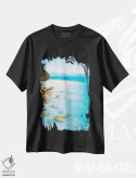 تیشرت مشکی طرح دار ساحل جزیره گرمسیری، مدیوم اثر جیمز وودیکا | immage.ir