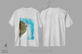 تیشرت سفید طرح دار نمای هوایی ساحل جزیره گرمسیری، مدیوم اثر جیمز وودیکا | immage.ir