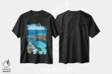 تیشرت مشکی طرح دار خلیج فیروزه ای در جزیره راتنست، مدیوم اثر جیمز وودیکا | فروشگاه ایماژ