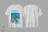 تیشرت سفید طرح دار خلیج فیروزه ای در جزیره راتنست، مدیوم اثر جیمز وودیکا | immage.ir