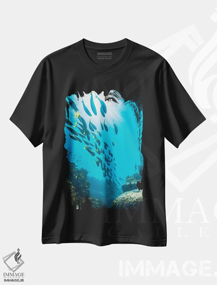 تیشرت مشکی طرح دار زیر آب سیدنی، مدیوم اثر جیمز وودیکا | immage.ir