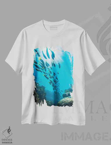 تیشرت سفید طرح دار زیر آب سیدنی، مدیوم اثر جیمز وودیکا | فروشگاه ایماژ