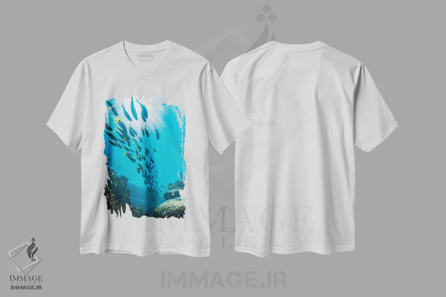 تیشرت سفید طرح دار زیر آب سیدنی، مدیوم اثر جیمز وودیکا | فروشگاه ایماژ