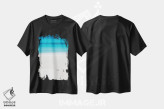 تیشرت مشکی طرح دار پیاده روی زوج در ساحل سفید و دنج، دکور ساحلی اثر جیمز وودیکا | فروشگاه ایماژ