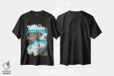 تیشرت مشکی طرح دار شناگر در استخرهای افسانه ای، مدیوم اثر جیمز وودیکا | فروشگاه ایماژ