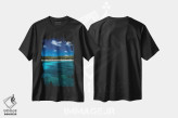 تیشرت مشکی طرح دار جزیره استرالیایی با آب های آبی، مدیوم اثر جیمز وودیکا | فروشگاه ایماژ