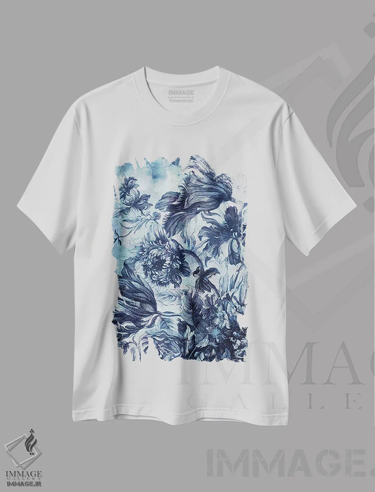 تیشرت سفید طرح دار شکوفه بوهمیا ۲، دکور بوهمی اثر جکی ون توبل | فروشگاه ایماژ