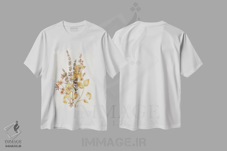 تیشرت سفید طرح دار سایه گیاهی ۱، دکور معاصر اثر جکی ون توبل | immage.ir