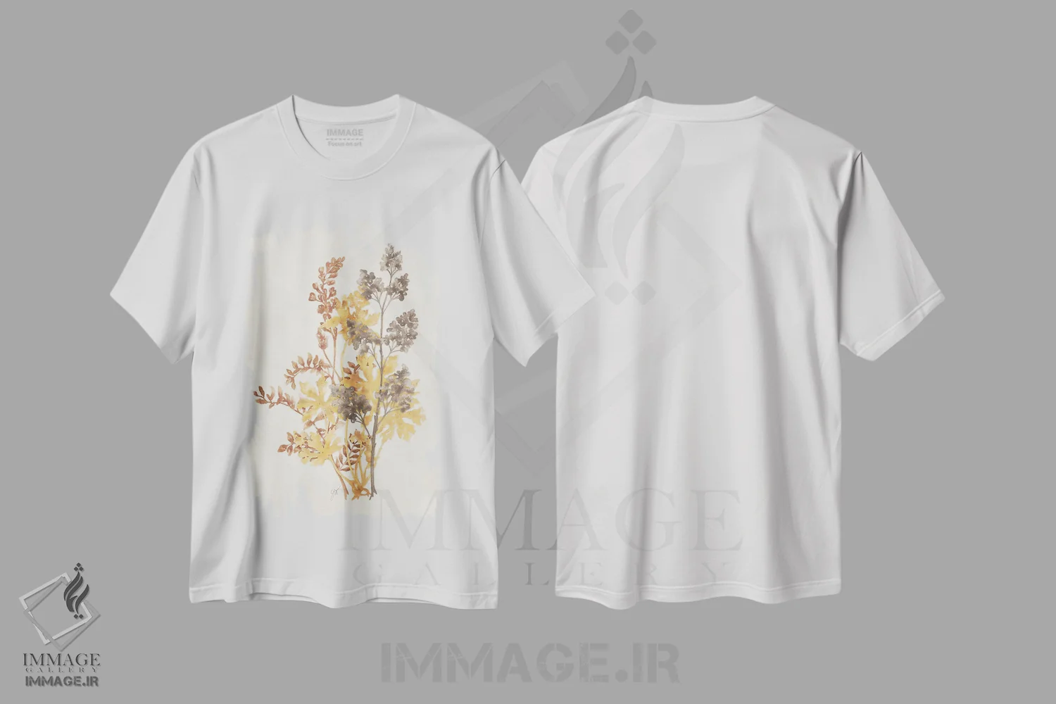 تیشرت سفید طرح دار سایه گیاهی ۳، دکور معاصر اثر جکی ون توبل | immage.ir