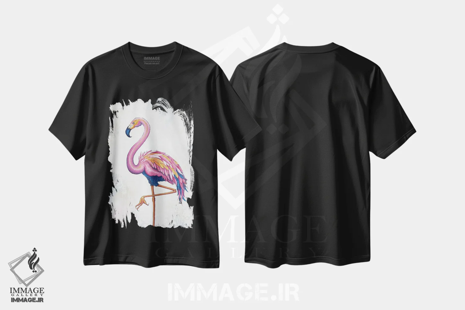 تیشرت مشکی طرح دار فلامینگو، دکور معاصر اثر جکی ون توبل | immage.ir