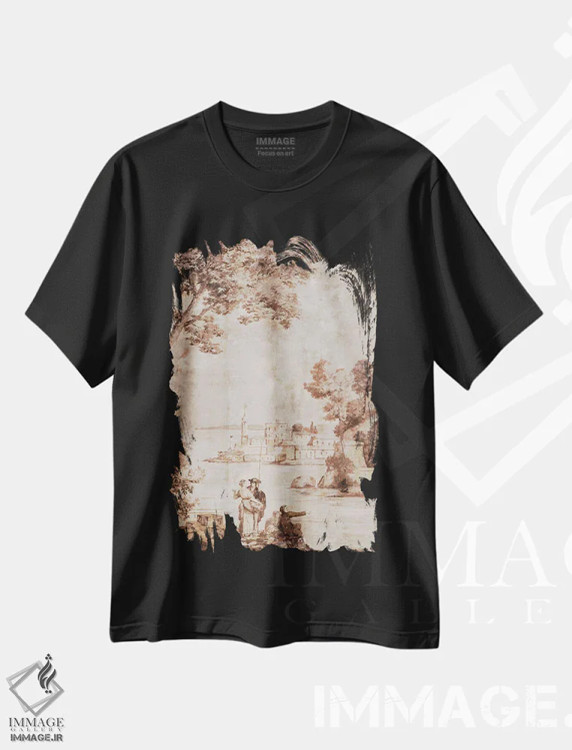 تیشرت مشکی طرح دار سبک ایتالیایی، دکور معاصر اثر جکی ون توبل | immage.ir