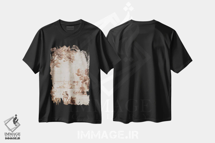 تیشرت مشکی طرح دار سبک ایتالیایی، دکور معاصر اثر جکی ون توبل | immage.ir