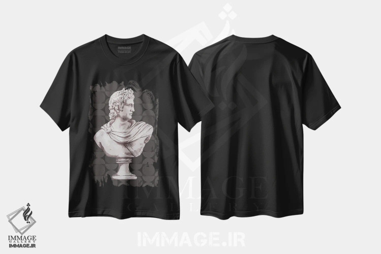 تیشرت مشکی طرح دار روم قدیمی II B2، دکور معاصر اثر جکی ون توبل | فروشگاه ایماژ