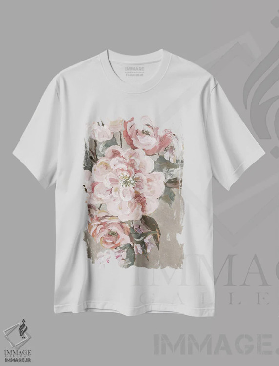 تیشرت سفید طرح دار آوریل در پاریس I، دکور معاصر اثر جکی ون توبل | فروشگاه ایماژ