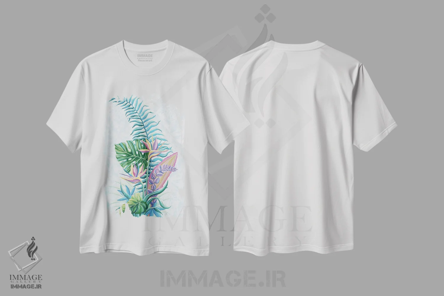 تیشرت سفید طرح دار تروپیکانا II، دکور معاصر اثر جکی ون توبل | فروشگاه ایماژ