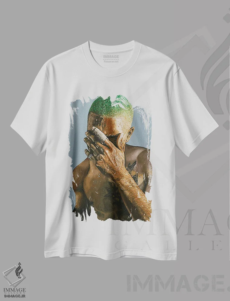 تیشرت سفید طرح دار فرانک، مدیوم اثر جناویو لویی | immage.ir