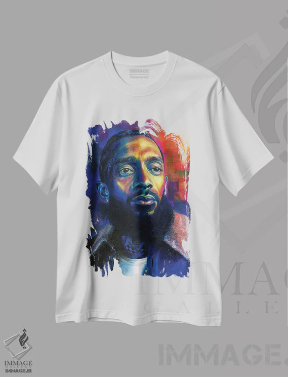 تیشرت سفید طرح دار نیپسی، مدیوم اثر جناویو لویی | فروشگاه ایماژ