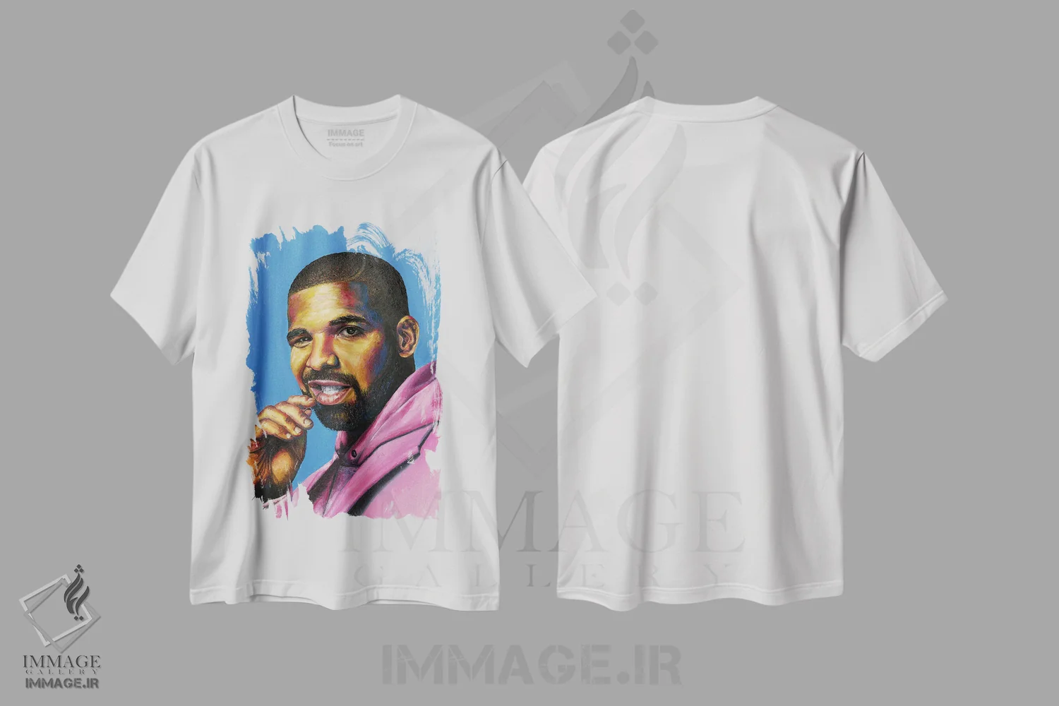 تیشرت سفید طرح دار دریک، مدیوم اثر جناویو لویی | فروشگاه ایماژ