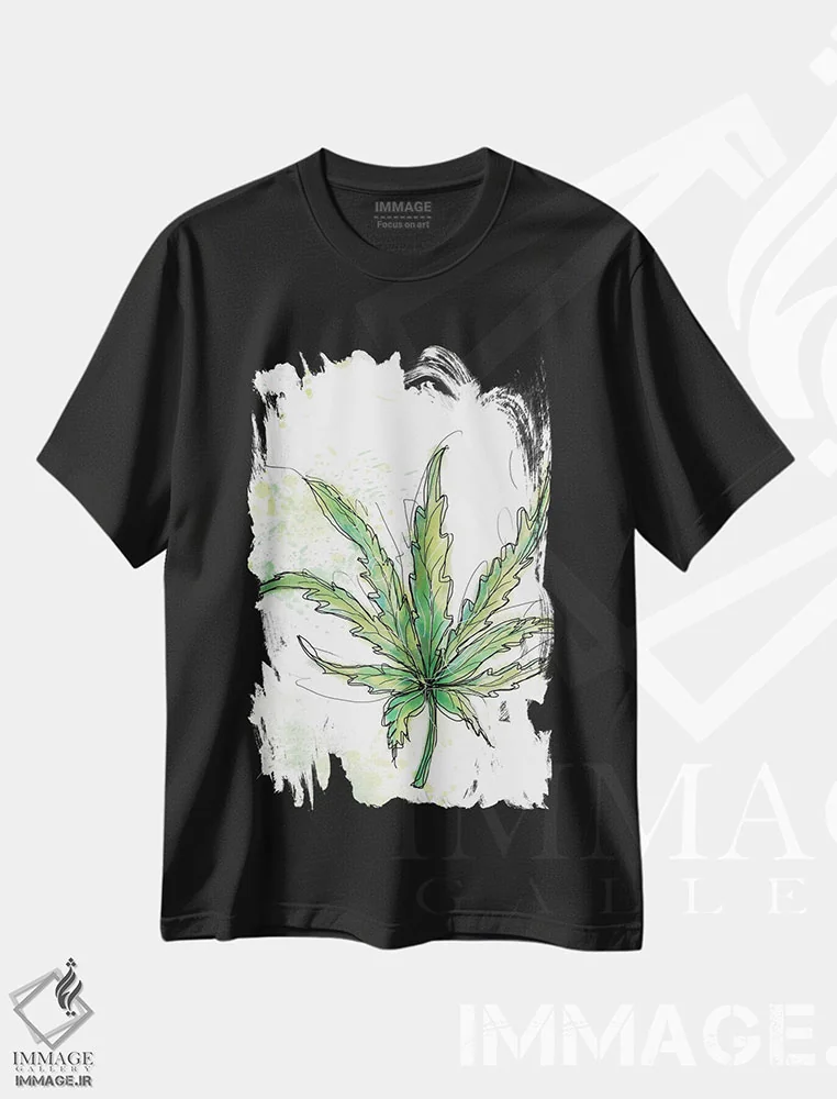 تیشرت مشکی طرح دار غروب مائویی، تزئینی اثر یان وایس | immage.ir