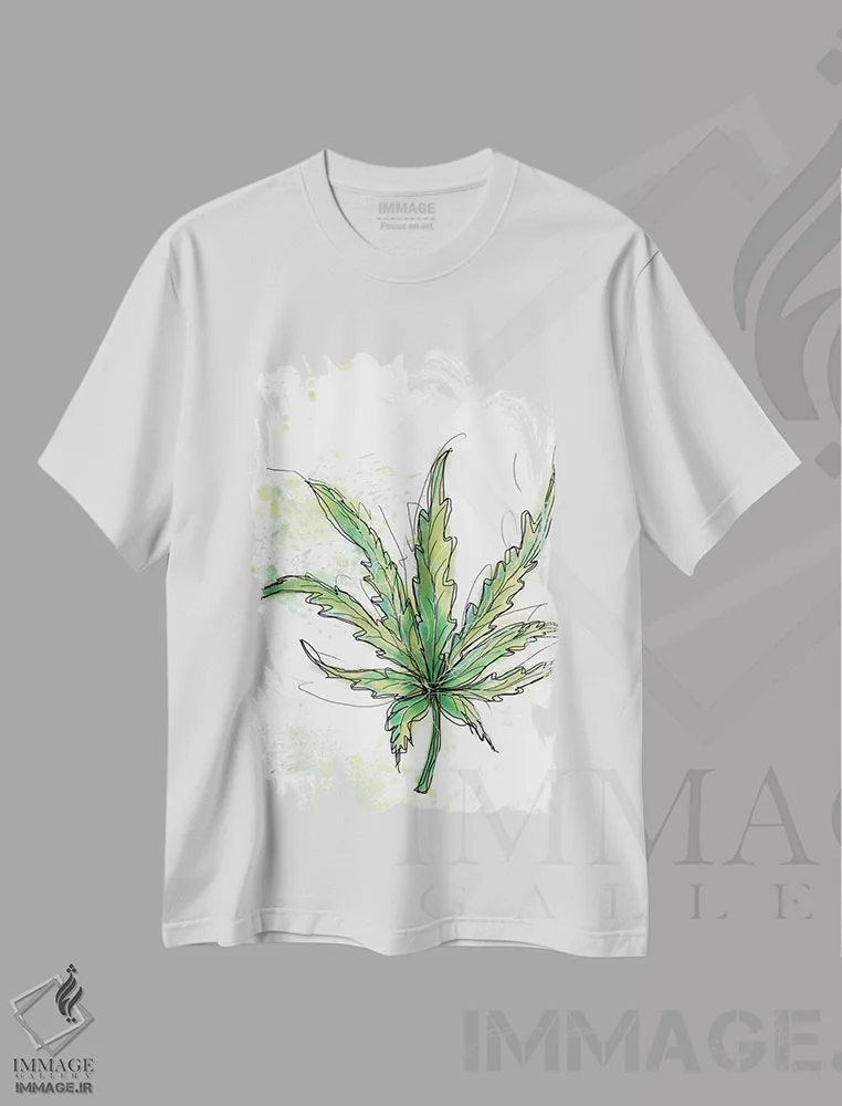 تیشرت سفید طرح دار غروب مائویی، تزئینی اثر یان وایس | فروشگاه ایماژ