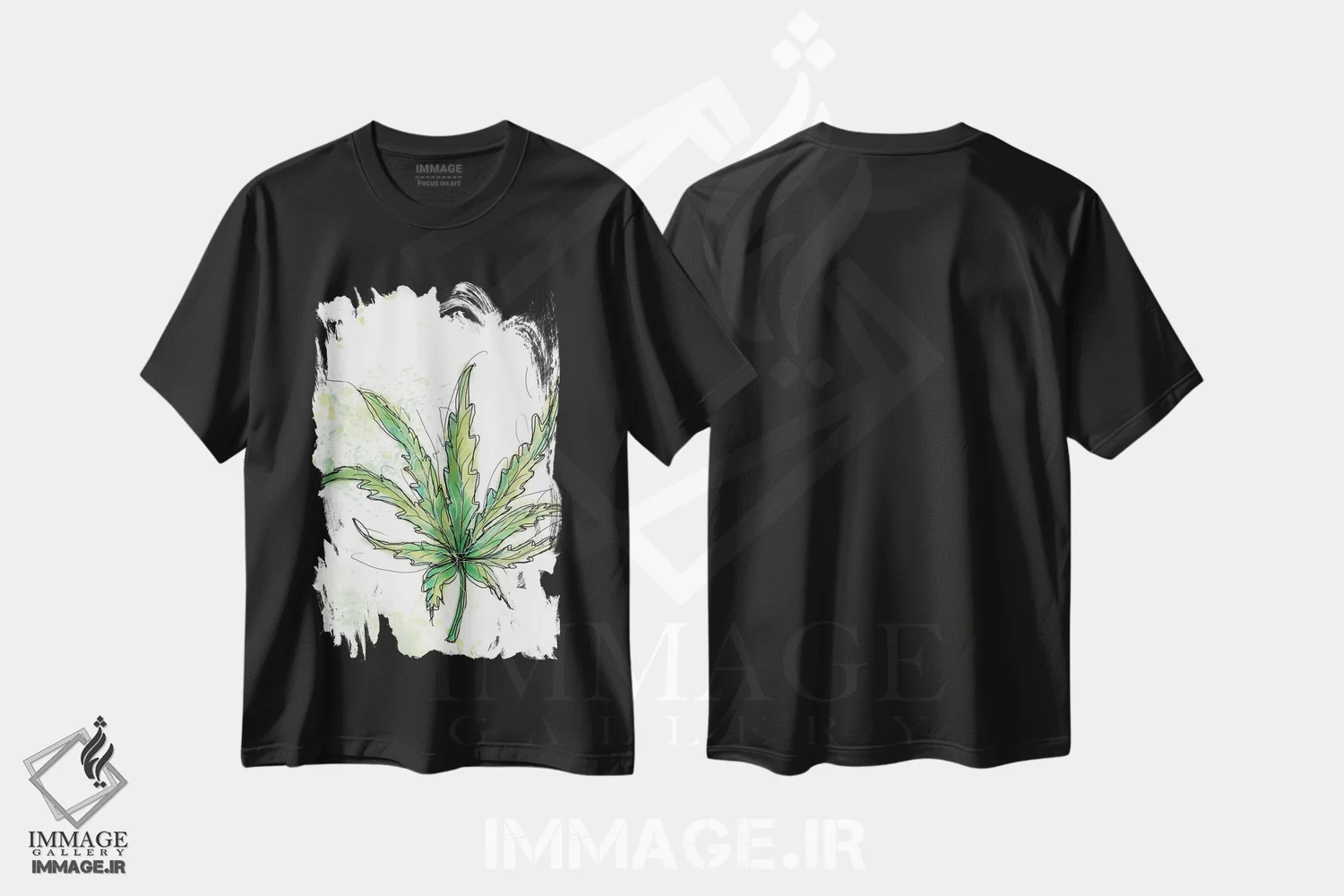 تیشرت مشکی طرح دار غروب مائویی، تزئینی اثر یان وایس | immage.ir