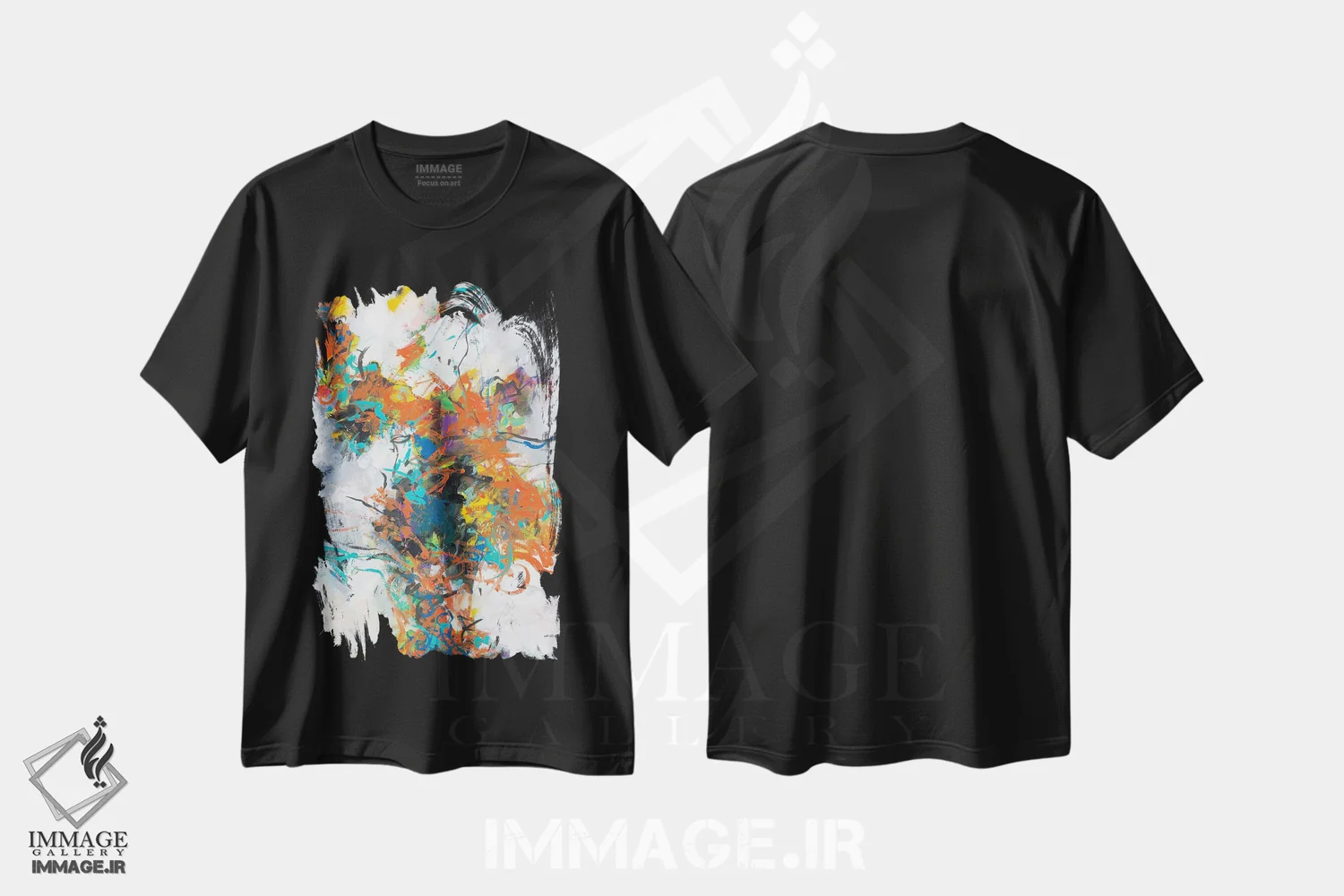 تیشرت مشکی طرح دار شکستگی اثر یان وایس | فروشگاه ایماژ