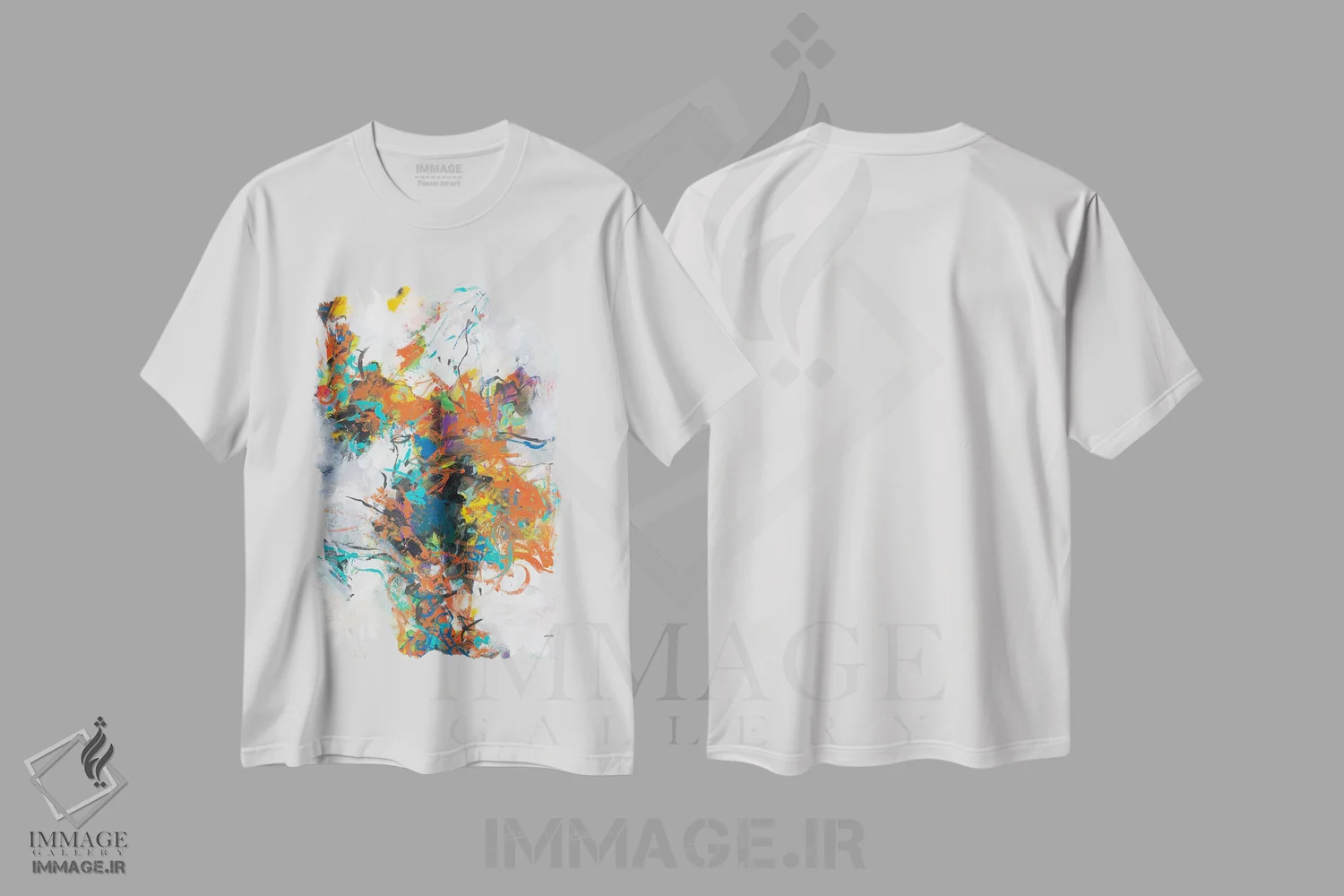 تیشرت سفید طرح دار شکستگی اثر یان وایس | immage.ir