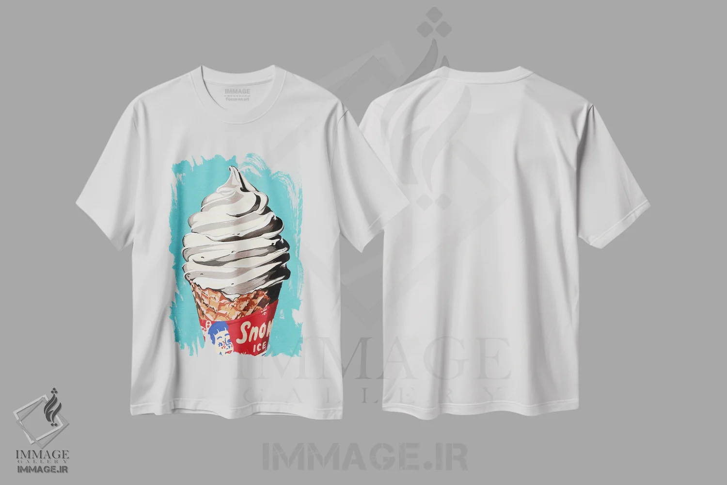 تیشرت سفید طرح دار بستنی، دکور معاصر اثر استودیو جن وانگ | فروشگاه ایماژ