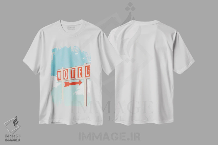 تیشرت سفید طرح دار تابلوی متل، دکور معاصر اثر استودیو جن وانگ | immage.ir