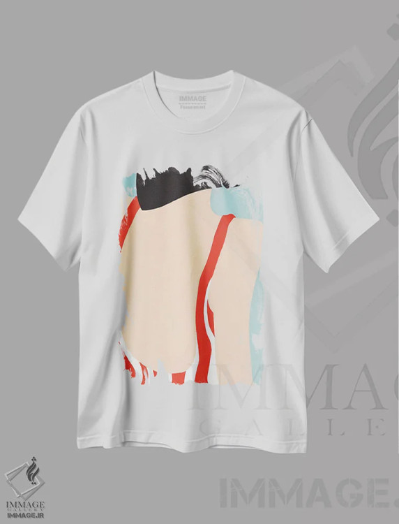 تیشرت سفید طرح دار دختر ساحل تابستانی، دکور معاصر اثر استودیو جن وانگ | فروشگاه ایماژ