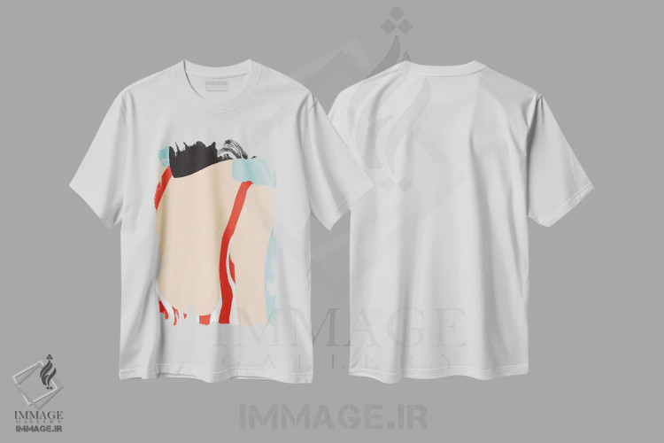 تیشرت سفید طرح دار دختر ساحل تابستانی، دکور معاصر اثر استودیو جن وانگ | فروشگاه ایماژ