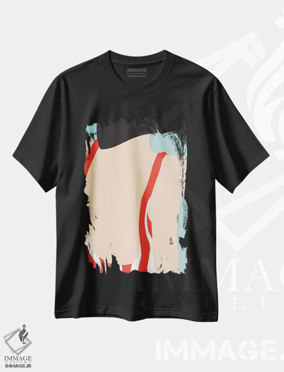 تیشرت مشکی طرح دار دختر ساحل تابستانی، دکور معاصر اثر استودیو جن وانگ | immage.ir