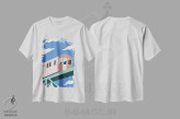 تیشرت سفید طرح دار قطار مترو، دکور معاصر اثر استودیو جن وانگ | immage.ir