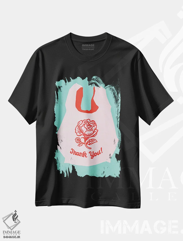 تیشرت مشکی طرح دار سپاسگزارم II، دکور معاصر اثر استودیو جن وانگ | فروشگاه ایماژ