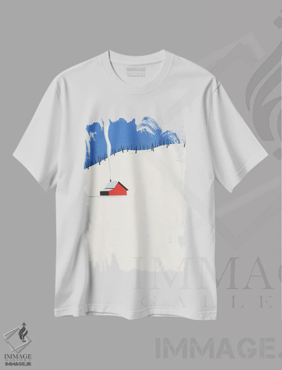 تیشرت سفید طرح دار زمستان I، دکور معاصر اثر استودیو جن وانگ | فروشگاه ایماژ