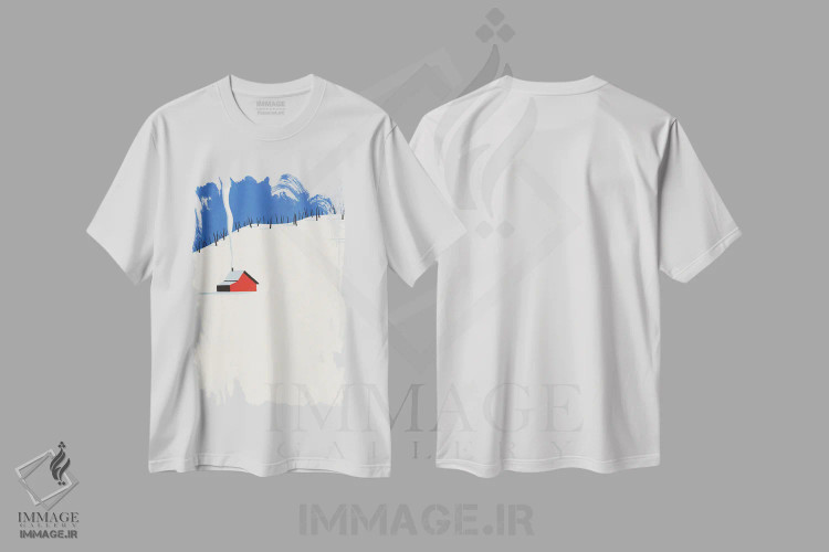 تیشرت سفید طرح دار زمستان I، دکور معاصر اثر استودیو جن وانگ | فروشگاه ایماژ