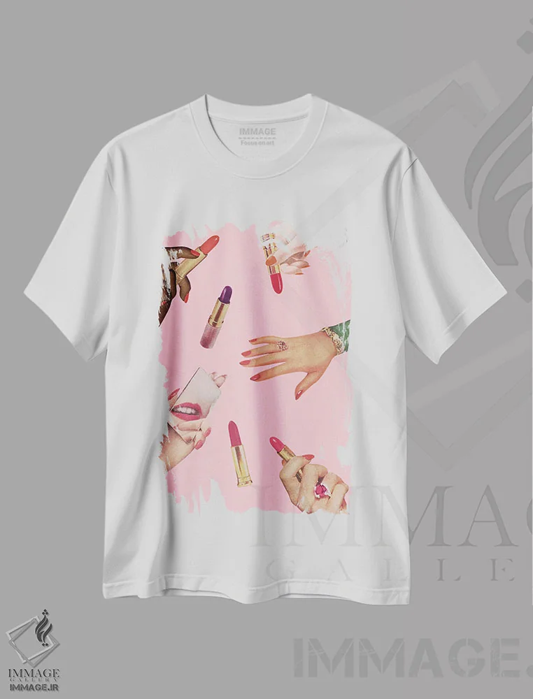 تیشرت سفید طرح دار خدمت زبانی، باربیکور اثر جولیا والک | immage.ir
