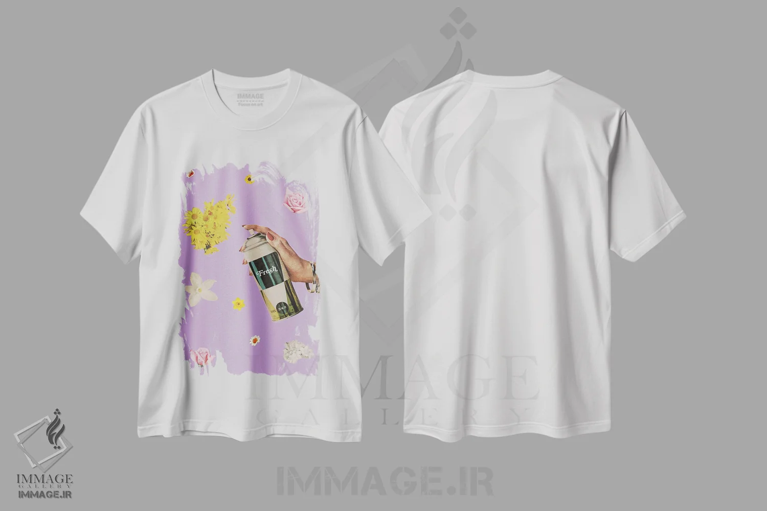 تیشرت سفید طرح دار خانه تکانی بهاری، تزئینی اثر جولیا والک | فروشگاه ایماژ