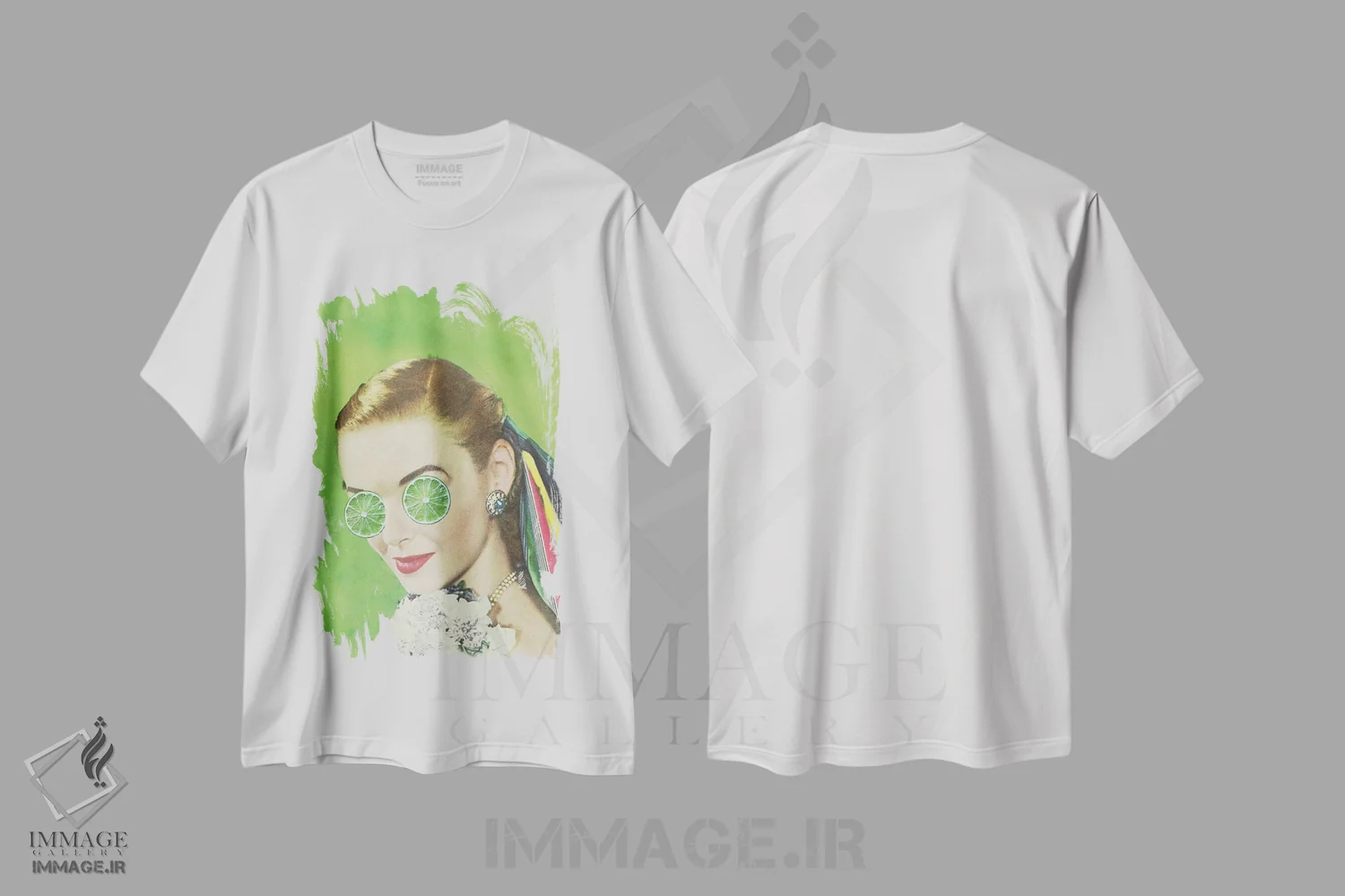 تیشرت سفید طرح دار قدم گذاشتن در مرکز توجه، تزئینی اثر جولیا والک | فروشگاه ایماژ