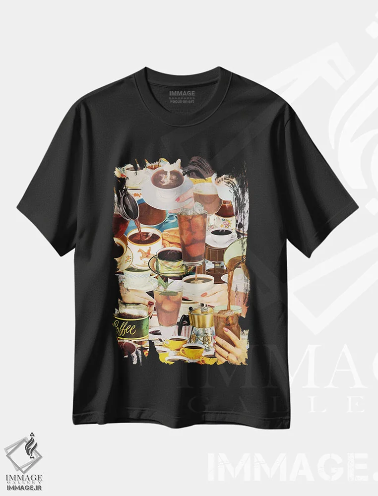 تیشرت مشکی طرح دار بیدار شو و واقعیت را ببین، تزئینی اثر جولیا والک | فروشگاه ایماژ