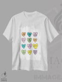 تیشرت سفید طرح دار ضد قلب، تزئینی اثر جولیا والک | immage.ir